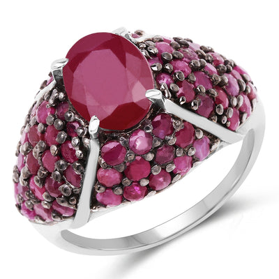 5.15 Carat Genuine Ruby & Sterling Silver Engagement Ring