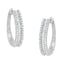 10K White Gold Diamond Hoop Earrings - 0.75 cttw