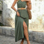 Robe midi sans manches à boutons décoratifs élégante
