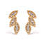 Pendientes de Stud Triple Hoja de Diamante en Oro Amarillo de 10K