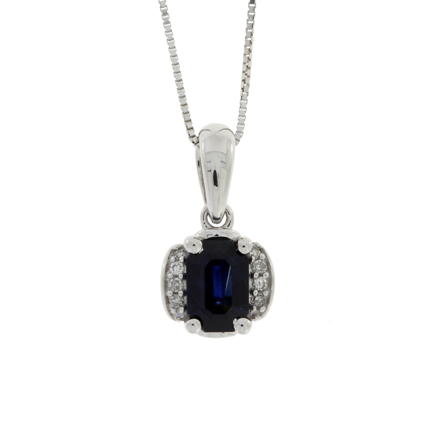 .63ct Sapphire and Diamond Pendant in 14KT White Gold