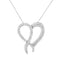 Collar con colgante de corazón y cinta de diamante en plata esterlina .925