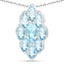 4.77 Carat Genuine Swiss Blue Topaz Pendant in Sterling Silver