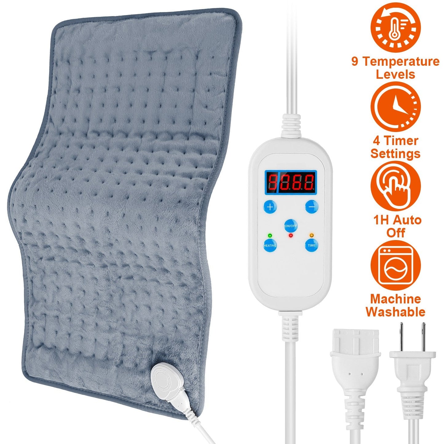 Electric Heating Pad for Pain Relief - 22.8x11.4 inches