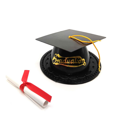 Graduation Cap Cake Topper with Diploma - Various Colors