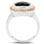 Anillo de plata esterlina con cuarzo ahumado de 3.67 quilates y diamantes amarillos