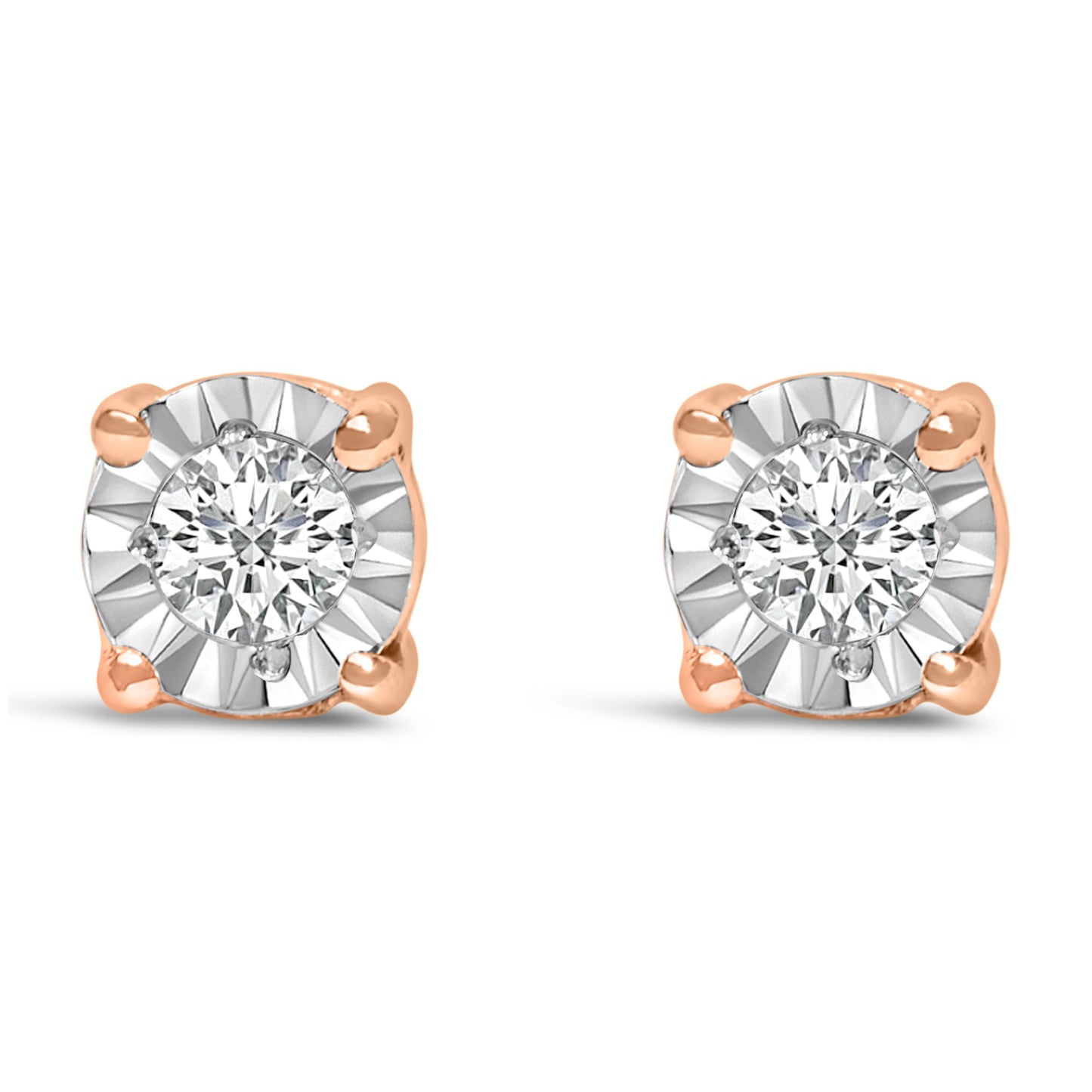 Boucles d'oreilles clou en diamant lab-grown Miracle-Set en argent sterling .925