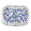 Bague en argent sterling avec tanzanite véritable de 2,62 carats et topaze blanche