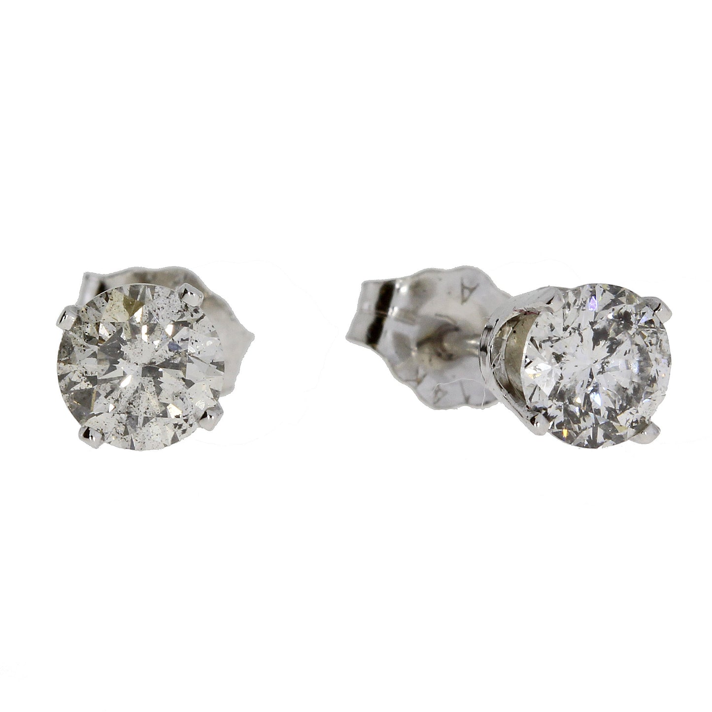 Pendientes de diamante natural de 1.00ct en oro blanco de 14KT