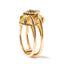 Bague en or jaune 14K avec topaze jaune taille marquise et accents de diamant