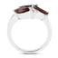 Bague en argent sterling avec grenat véritable de 1,98 carat et topaze blanche