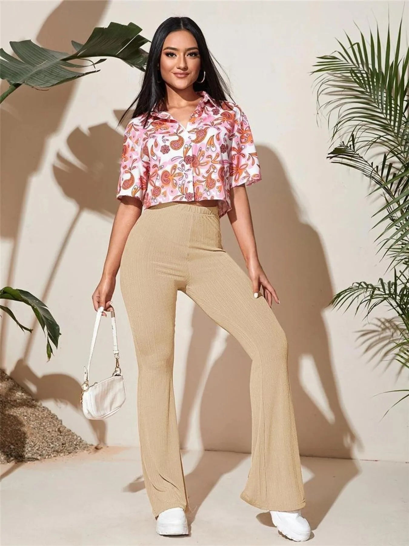 Full Size High-Waist Flare Active Pants