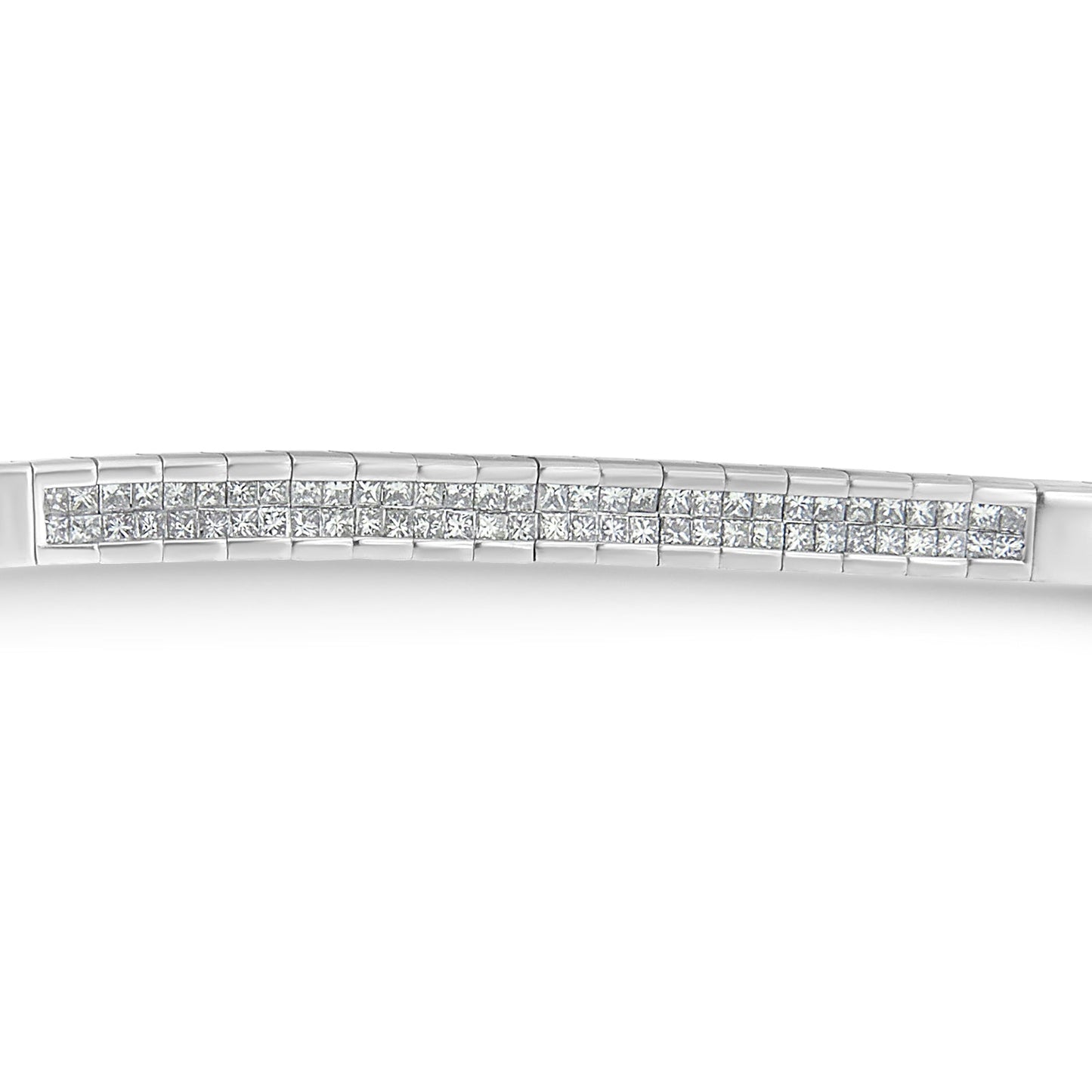 Pulsera de diamantes de corte princesa de oro blanco de 14K