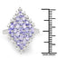 2.40 Carat Genuine Tanzanite and White Topaz Sterling Silver Ring