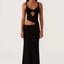 Hollow Stitch Irregular Solid Color Dress
