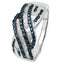 0.88 Carat Genuine Blue & White Diamond Sterling Silver Ring