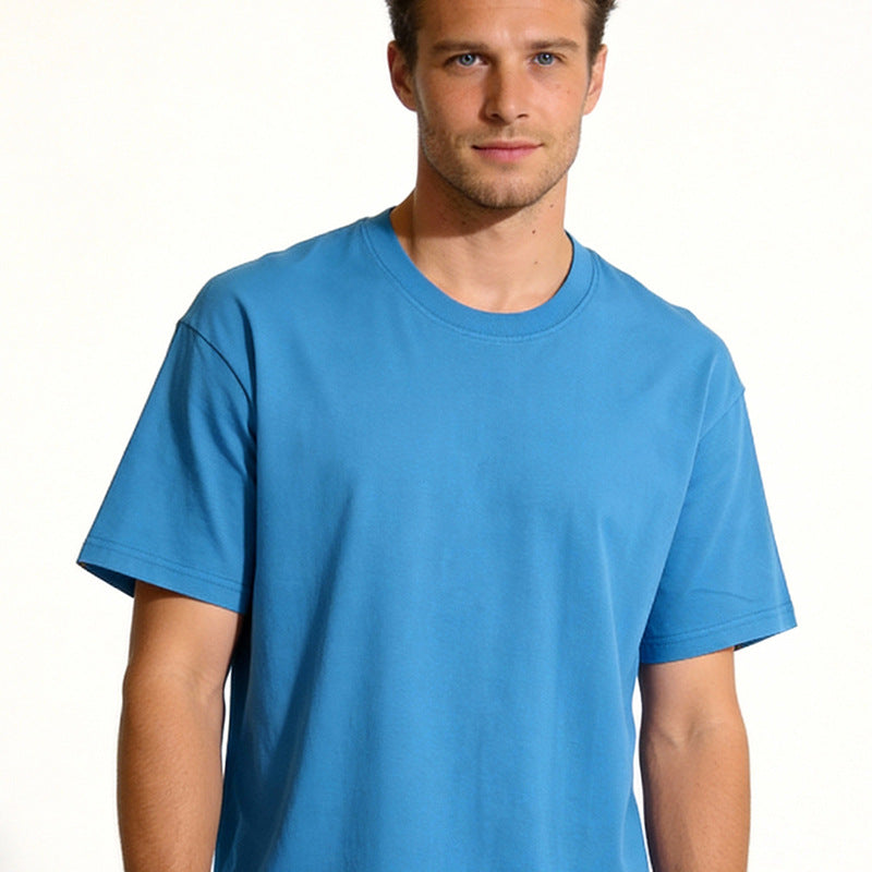 Camiseta de algodón sólida de color premium unisex