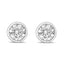 14K White Gold Lab Grown Diamond Bezel Solitaire Stud Earrings