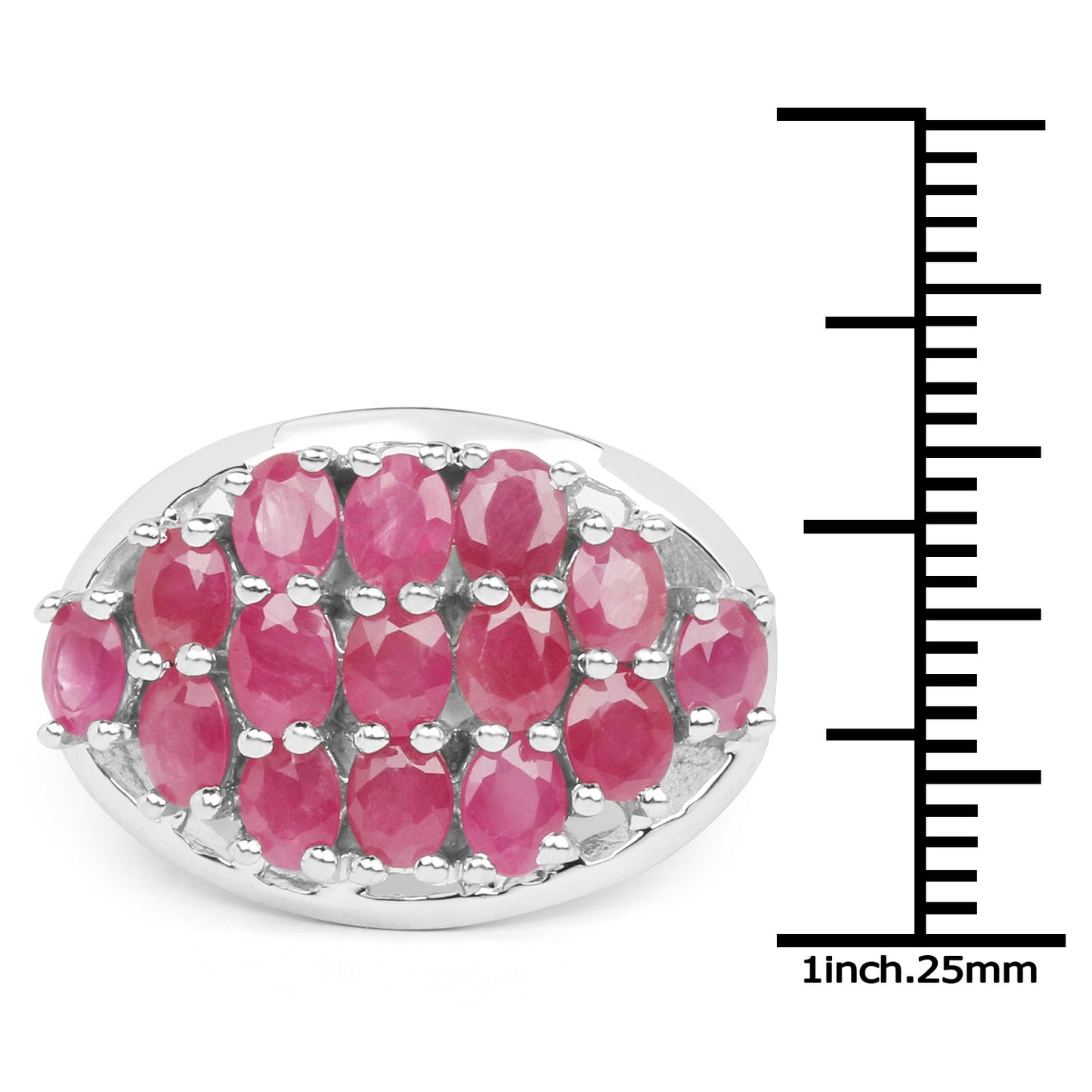 3.00 Carat Genuine Ruby Sterling Silver Engagement Ring