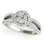 Anillo de Compromiso de Diamante con Diseño de Teardrop y Banda Dividida en Oro Blanco de 14k