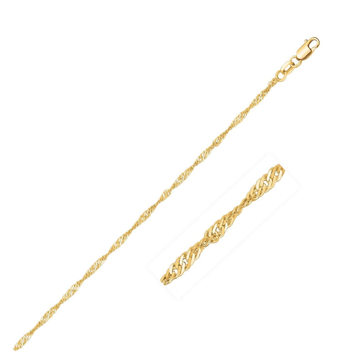 14k Yellow Gold Singapore Chain - 1.5mm
