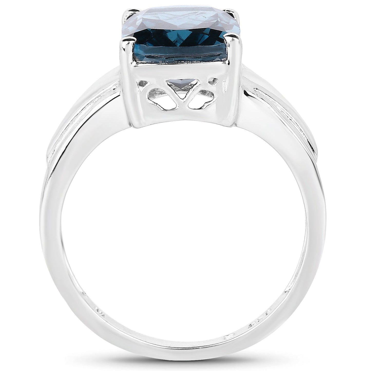 Bague de fiançailles en topaze bleue de Londres de 3,50 carats en argent sterling