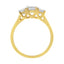 Bague en or jaune 10K avec diamants taille princesse à trois pierres - Taille 6