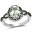 2.09 Carat Green Amethyst & Green Diamond Sterling Silver Ring
