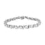 14K White Gold Diamond S-Link Floral Cluster Tennis Bracelet - Size 7"