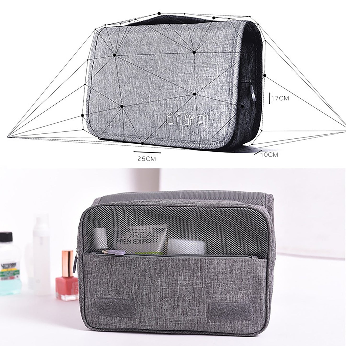 Premium Travel Hanging Toiletry Bag - Waterproof Organizer
