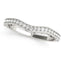 14k White Gold Milgrained Pave Set Curved Diamond Wedding Band