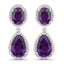Boucles d'oreilles en améthyste véritable de 8,45 carats et diamants blancs