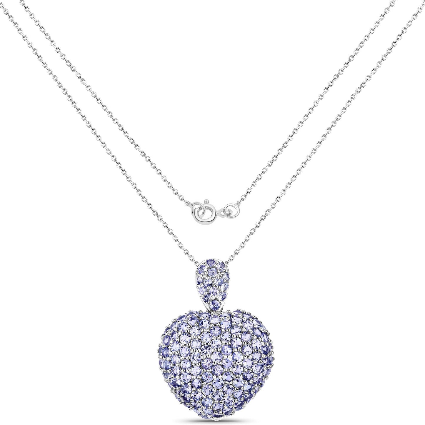 6.01 Carat Genuine Tanzanite Sterling Silver Pendant