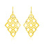 Pendientes de Oro Amarillo de 14k con Motivos de Diamante Abierto Pulido
