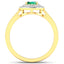 Anillo de Compromiso de Esmeralda Zambiana y Diamante de 0.88 Quilates en Oro Amarillo de 14K