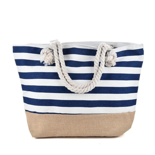 Stylish Striped Beach Bag for Women - Large Capacity