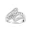 Bague en diamant en cluster en or blanc 10K - Taille 6