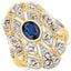 1.84 Carat Blue Sapphire and Diamond Sterling Silver Ring