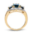 Bague en Topaze Bleue de Londres et Topaze Blanche Plaquée Or Jaune 14K