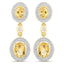 Pendientes de Citrino y Topacio Blanco Chapados en Oro Amarillo de 18K