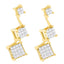 Boucles d'oreilles en diamant taille princesse en or jaune 14K