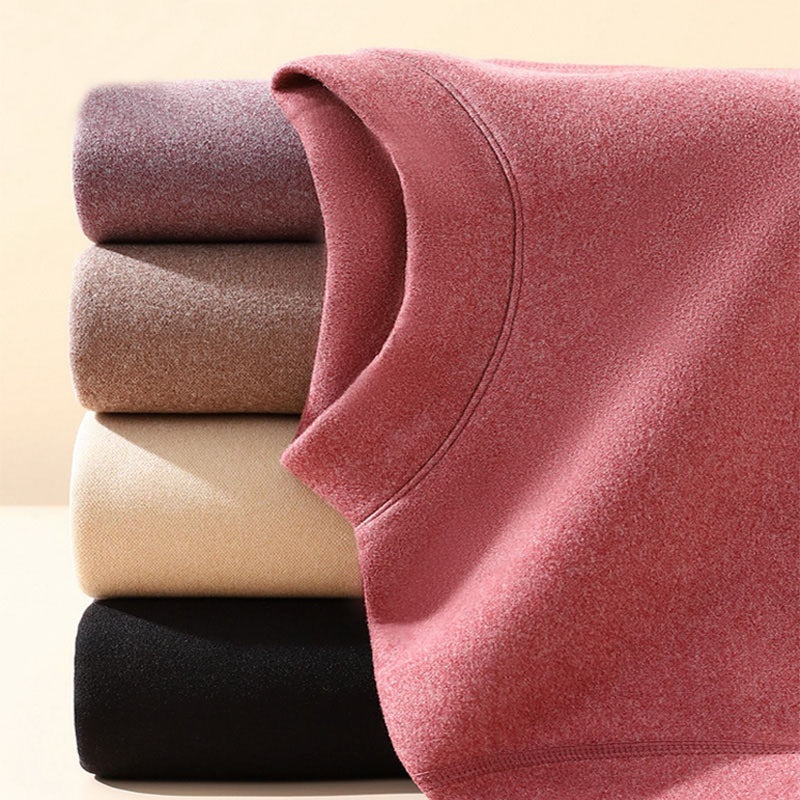 Thickened High-Necked Lambswool Dralon Thermal Underwear Set