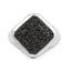 Anillo de Compromiso de Diamante Negro Genuino de 0.54 Quilates en Plata de Ley