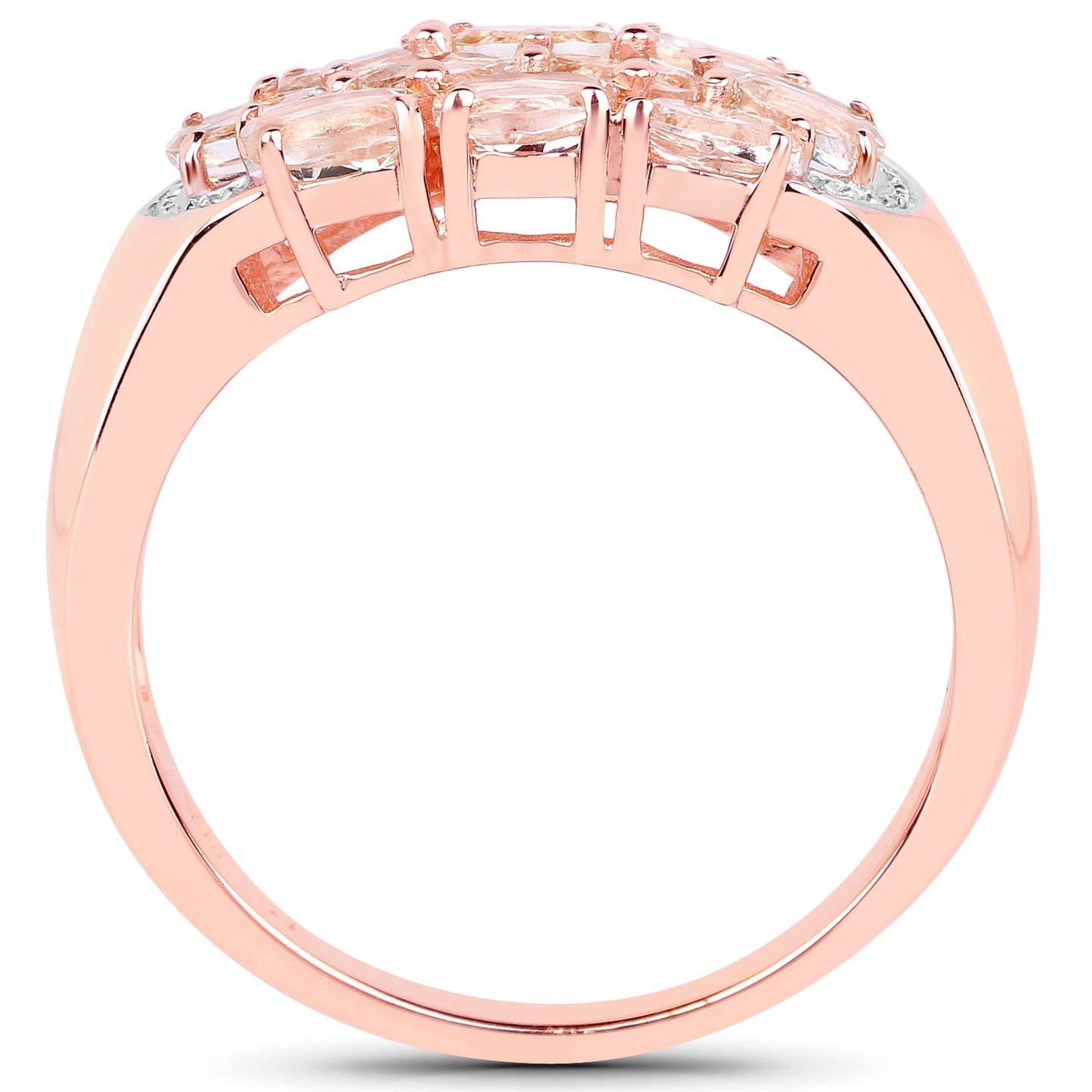 1.50 Carat Genuine Morganite Sterling Silver Engagement Ring