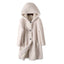 Elegant Women's Hooded Lambswool Coat