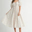 Floral Drawstring Detail Puff Sleeve Midi Dress