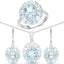 Ensemble de bijoux en argent sterling avec topaze bleue et blanche de 14,02 carats