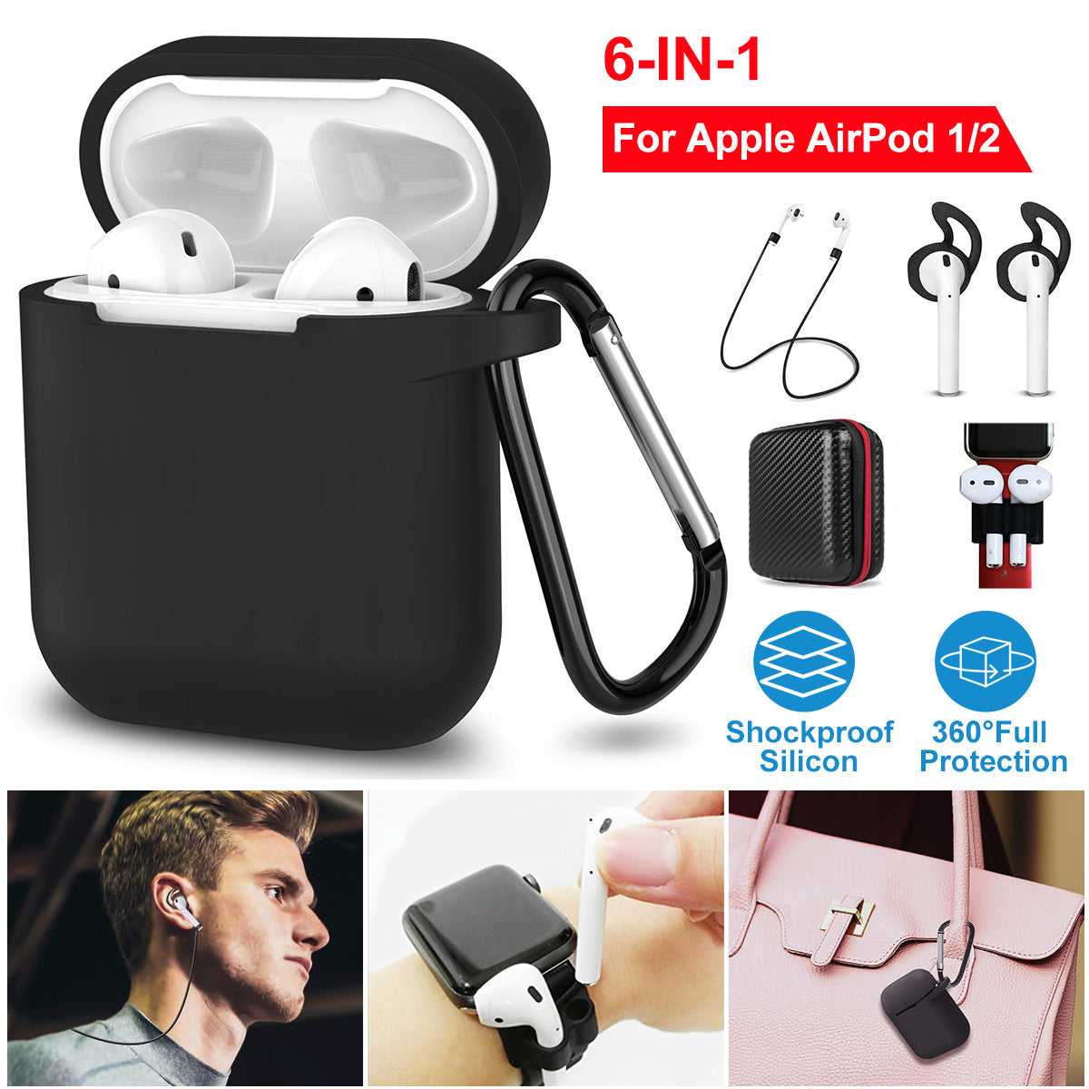 Premium Silicone Case for Apple AirPods 1 & 2