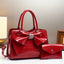 Sac seau à nœud en imprimé crocodile - Cuir verni brillant