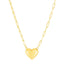 Collier en chaîne en or jaune 14k avec pendentif en forme de cœur